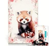 Puzzle de 1000 pièces Panda Roux à l'aquarelle pour Adolescents, Jeu de logique Solide, Moments en Famille, Bords Nets, Surprise chaleureuse (50x75cm)
