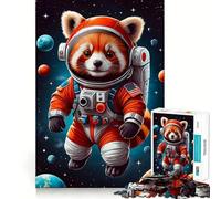 Puzzle de 1000 pièces Panda Roux Astronaute Adolescents Jeu de logique Stimulant Amusant en intérieur Bordure Premium Cadeau mémorable (50x75cm)