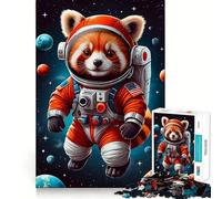 Puzzle de 1000 pièces Panda Roux Astronaute pour Adolescents, Jeu de logique Solide, Moment Serein, Bords Nets, Cadeau créatif (38x26cm)