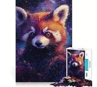 Puzzle de 1000 pièces Panda Roux dans l'espace pour Adolescents Jeu de réflexion et de création Collective Découpe Nette et Amusante Objet de Collection (50x75cm)