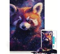 Puzzle de 1000 pièces Panda Roux dans l'espace pour Adolescents, Jeu Mental Anti-Stress, découpe de qualité supérieure, Cadeau Exquis (38x26cm)