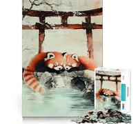 Puzzle de 1000 pièces Panda Roux endormi pour Adolescents, Jeu Intelligent, Jeu d'intérieur, découpe précise, Cadeau Exquis (38x52cm)