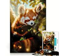 Puzzle de 1000 pièces Panda Roux Endormi pour Adultes Jeu de Logique et de Jeu d'Intérieur Découpe de Précision Cadeau Précieux 38x26cm