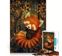 Puzzle de 1000 pièces Panda Roux Endormi pour Adultes Jeu de logique Pointue Loisirs à la Maison Découpe précise 50x75cm