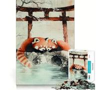 Puzzle de 1000 pièces Panda Roux endormi pour Adultes, Jeu de réflexion, Lien Familial, découpe de précision, Cadeau créatif (38x26cm)