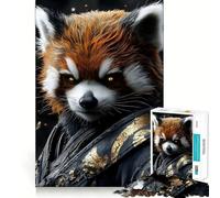 Puzzle de 1000 pièces Panda Roux Guerrier pour Adolescents, Jeu de logique mentale, Silencieux et précis, idéal pour Les vœux de Noël (38x26cm)