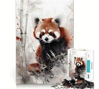Puzzle de 1000 pièces Panda Roux Sauvage (50x75cm) Un Jeu Amusant et Stimulant pour Les cognitions,sans bavures et aux découpes nettes Idéal pour Les Vacances et Les Loisirs d'intérieur