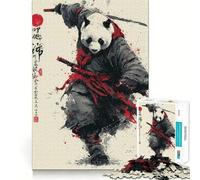 Puzzle de 1000 pièces Panda Samouraï Guerrier Art pour Adolescents Puzzle Relaxant et Artistique à Assembler Cadeau de qualité supérieure (38x26cm)