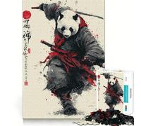 Puzzle de 1000 pièces Panda Samouraï Guerrier Art pour Adultes Jeu de logique et de détente Bords Lisses (50x75cm)