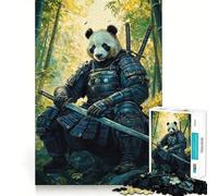Puzzle de 1000 pièces Panda Samouraï Guerrier pour Adolescents Jeu de réflexion Intelligent Découpe précise Cadeau Exceptionnel (50x75cm)