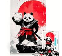 Puzzle de 1000 pièces Panda Samouraï Guerrier pour Adultes et Adolescents, Jeu cérébral, Divertissement paisible, Bords Nets, Cadeau mémorable (38x26cm)