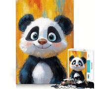 Puzzle de 1000 pièces Panda Souriant, idéal pour Les Adolescents, Jouet Intelligent et Amusant, Cadeau de Noël 50x75cm