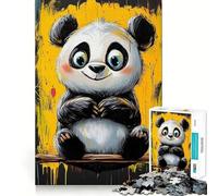 Puzzle de 1000 pièces Panda Souriant pour Adolescents, idéal pour se ressourcer et apaiser l'esprit Illustration de Collection 50x75cm