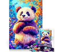 Puzzle de 1000 pièces Panda Souriant pour Adolescents, Jouet cognitif, Plaisir Lent, Bords de qualité supérieure, Cadeau du Père Noël 38x26cm