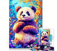 Puzzle de 1000 pièces Panda Souriant pour Adolescents, Jouet cognitif, Plaisir Lent, Bords de qualité supérieure, Cadeau du Père Noël 38x26cm