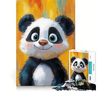 Puzzle de 1000 pièces Panda Souriant pour Adolescents, Puzzle logique et Solide, Jeu de précision, Cadeau de Noël 38x52cm
