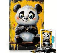 Puzzle de 1000 pièces Panda Souriant pour Adultes, Jeu de logique Pointue, Loisirs à la Maison, découpe précise, 38x26cm