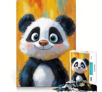 Puzzle de 1000 pièces Panda Souriant pour Adultes, Jouet de logique Pure, Amusant et apaisant, découpe Nette, Cadeau Exceptionnel 38x26cm