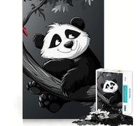 Puzzle de 1000 pièces Panda Souriant sur Une Branche pour Adultes Jeu de réflexion et de Calme Décoration Murale épurée 38x52cm