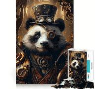 Puzzle de 1000 pièces Panda Steampunk Animal Activité ludique et stimulante pour renforcer Les Liens familiaux Emboîtement Parfait sans espaces (50x75cm)