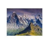 Puzzle De 1000 Pièces，Panorama Alpin avec Jungfrau, Mönch, Face Nord de l’Eiger et Männlichen, Suisse，Jeu De Puzzle pour Adultes Et Adolescents（75x50cm）-E5