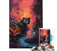 Puzzle de 1000 pièces Panthère Noire dans la Jungle pour Adolescents idéal pour Un Anniversaire ou Noël Jeu éducatif Difficile à Jouer à partir de 14 Ans (50x75cm)