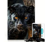 Puzzle de 1000 pièces Panthère Noire Sauvage pour Adultes Jeu de réflexion et d'exercice Ajustement Parfait sans Espace Activité de Partage et de complicité pour Les Proches (50x75cm)