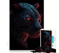 Puzzle de 1000 pièces Panthère Rouge et Noire pour Adolescents Stimule la mémoire Calme et sérénité Découpe de qualité supérieure (50x75cm)
