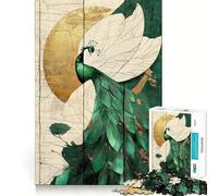 Puzzle de 1000 pièces Paon aux Accents dorés pour Adolescents Stimule la mémoire, Anti-Stress, décoration Murale à Bords Nets (38x26cm)