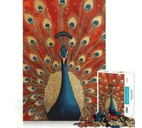 Puzzle de 1000 pièces Paon Fier aux Plumes déployées pour Adultes, idéal pour stimuler la mémoire et Passer Un Moment agréable Motif à Assembler pour la liste de souhaits du Père Noël 50x75cm