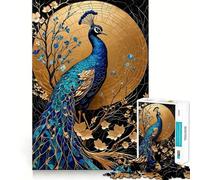 Puzzle de 1000 pièces Paon Kintsugi Art pour Adultes et Adolescents, Jeu de logique, détente, découpe de précision, (50x75cm)