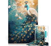 Puzzle de 1000 pièces Paon Mythique pour Adolescents Jeu de réflexion Intelligent Loisirs faciles Découpe précise Cadeau Exceptionnel (50x75cm)