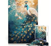 Puzzle de 1000 pièces Paon Mythique pour Adolescents Stimule la mémoire Design apaisant et Amusant Cadeau élégant (38x26cm)