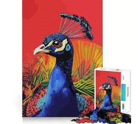 Puzzle de 1000 pièces Paon Pop Art dans Le Style d'Andy Warhol pour Adultes, Jeu de réflexion et de détente, Design à Assembler, pièce de Collection (50x75cm)