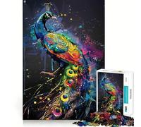 Puzzle de 1000 pièces Paon Popart pour Adultes, 1000 pièces, Jeu de logique Solide, Jeu apaisant, Bords Nets, Cadeau Artistique (50x75cm)
