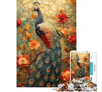 Puzzle de 1000 pièces Paon pour Adolescents Puzzle Parfait pour Adultes Jouet décoration Murale Jeu Difficile et Stimulant Cadeau (Taille 50x75cm)