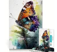 Puzzle de 1000 pièces Papillon Aquarelle Découpe précise Jouet Amusant et Stimulant Mental Jeu de Repos Jeu d'anniversaire Art Découverte (38x52cm)