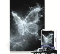 Puzzle de 1000 pièces Papillon Fantôme Blanc pour Adolescents Entraînement à la réflexion et à la Pleine Conscience Idée Cadeau saisonnière (38x26cm)