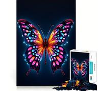 Puzzle de 1000 pièces Papillon Néon Coloré pour Adolescents Développement de la Mémoire Design Anti-Stress Cadeau Touchant (38x26cm)