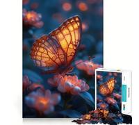 Puzzle de 1000 pièces Papillon Néon pour Adultes Jeu de Logique et de Détente Design Amusant Cadeau de Noël (38x52cm)