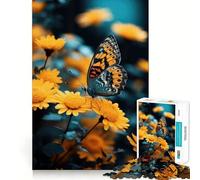 Puzzle de 1000 pièces Papillon sur Fleur Jaune Découpe précise Jeu Amusant et Stimulant pour l'esprit,idéal pour se détendre,pour Un Anniversaire ou Une activité Artistique (50x75cm)