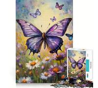 Puzzle de 1000 pièces Papillon Violet dans Un Champ pour Adolescents, Jouet cognitif, Passe-Temps apaisant, Finition Premium, liste de souhaits du Père Noël (38x26cm)