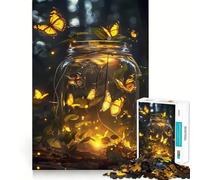 Puzzle de 1000 pièces Papillons et lucioles Découpe Impeccable Jeu de logique Amusant et Gratuit Activité d'anniversaire (38x26cm)