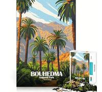 Puzzle de 1000 pièces Parc National de Bouhedma,Tunisie Affiche découpée avec précision Casse-tête Artistique pour Les Loisirs Décoration Murale de Noël (38x26cm)