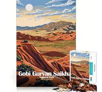 Puzzle de 1000 pièces Parc National de Gobi Gurvan Saikhan,Mongolie Découpe Impeccable Jeu Amusant et résolveur de problèmes Cadeau Artistique Gratuit (50x75cm)