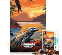 Puzzle de 1000 pièces Parc National de Komodo,Indonésie Pièces découpées avec précision Jeu de réflexion Atelier Calme et Amusant Décoration de Noël (38x26cm)