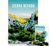 Puzzle de 1000 pièces Parc National de la Sierra Nevada Pièces découpées avec précision Jeu de développement cognitif Moment de Calme et de Divertissement Décoration de Noël (38x26cm)