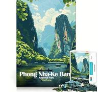 Puzzle de 1000 pièces Parc National de Phong Nha-Ke Bang,Vietnam Découpe précise Jeu Intelligent et Relaxant Décoration de Noël (38x26cm)