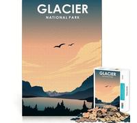 Puzzle de 1000 pièces Parc National des Glaciers Pièces aux Contours Nets Jeu de réflexion Moment de Calme et de Divertissement Décoration de Noël (50x75cm)