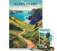 Puzzle de 1000 pièces Parc National des îles Anglo-Normandes Ajustement Parfait Art,entraînement Mental,Divertissement,Temps de Repos,Jeu,Cadeau de Noël apaisant (38x26cm)
